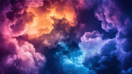 Dreamscape Clouds painted with vibrant hues of purple, blue, and orange sky