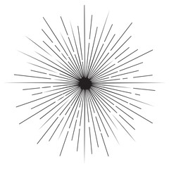 Obraz premium Abstract Sunburst Illustration with Radial Rays and Textured Lines