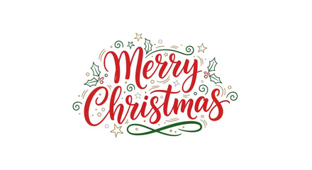 Festive Celebration Delightful Merry Christmas Typography with Decorative Elements