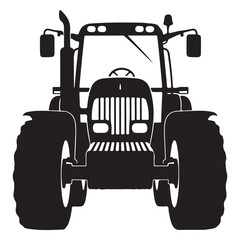 Bold Agricultural Tractor Front View Silhouette