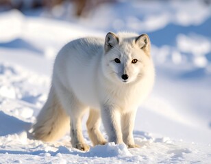 Obraz premium Arctic fox in snowy landscape (3)