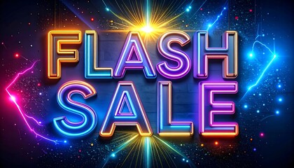Neon flash sale banner