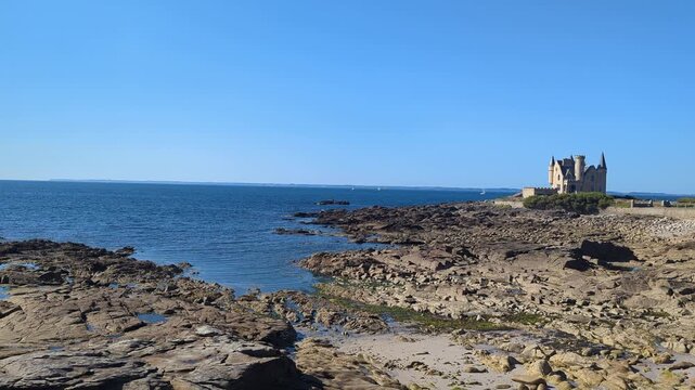 Beach, a scenic coastal escape. This video showcases the rugged cliffs, tranquil sea, and picturesque landscapes. Ideal for travel enthusiasts or relaxation seekers.