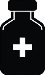 Medicine bottle isolated silhouette vector illustration