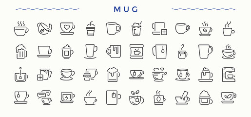 Mug icon collection. Reward line icons with editable stroke. Modern icons collection. Win icon collection. Pixel perfect. Vector illustration.