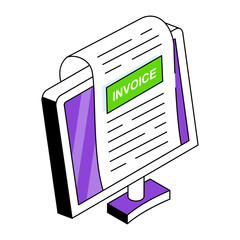 Folded paper, concept of invoice icon