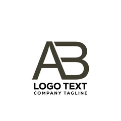 ab or ab letter logo design