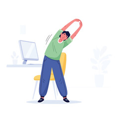 Boost workplace wellness with stretching exercises at the office desk