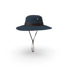 Navy blue fishing hat with chin strap for outdoor travel