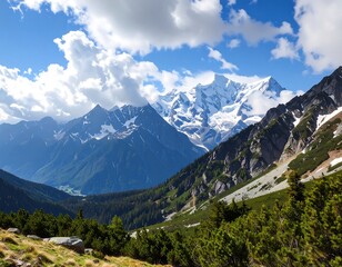 Mountain vista under a vibrant sky