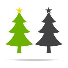 Fototapeta premium Christmas tree shape icon symbol vector isolated illustration
