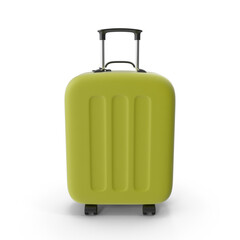 Bright green travel suitcase for colorful modern journeys