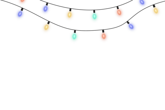 Colorful LED Christmas light pattern with seamless luminous bulbs and holiday garland repetition on transparent background ideal for packaging, fabric patterns, and festive digital artwork
 - Powered by Adobe