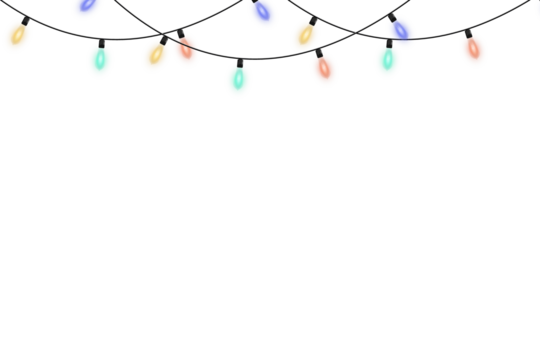 Seamless vector Christmas light garland pattern with colorful glowing bulbs on transparent background, ideal for wrapping paper, textile prints, digital holiday designs, and festive repeating backgrou - Powered by Adobe