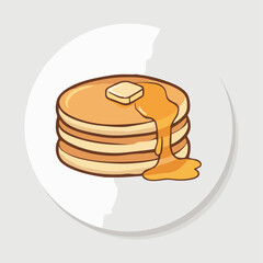 Pancakes logo vector illustration template. Simple design in circle