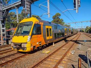 5 November 2025 passenger Train going through Summer Hill train station a suburban Sydney train Station NSW Australia