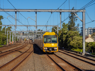 5 November 2025 passenger Train going through Summer Hill train station a suburban Sydney train Station NSW Australia