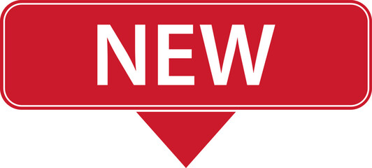 Obraz premium NEW – red simple banner label with arrow