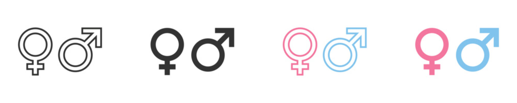 Male and female gender symbols , Gender icon ,  Male and female sign of gender equality icon vector. Vector illustration