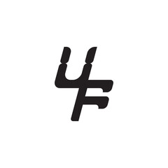 Unique minimalist overlaping UF Initial Bold Logo Alphabet Monogram Simple Design