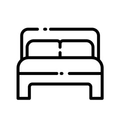 Bed, accommodation, hotel - vector icon