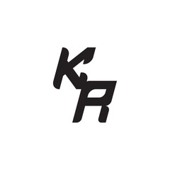 Monogram Simple Design Initial Bold Logo Alphabet Unique minimalist overlaping KR
