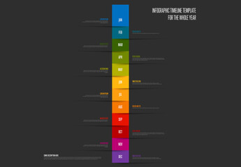 Infographic Timeline Template for the Whole Year - Colorful Monthly Layout