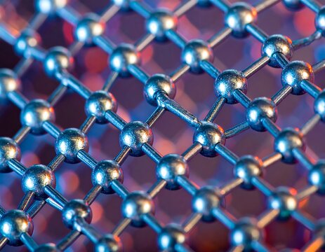 Close-up of a metallic crystal lattice - Powered by Adobe