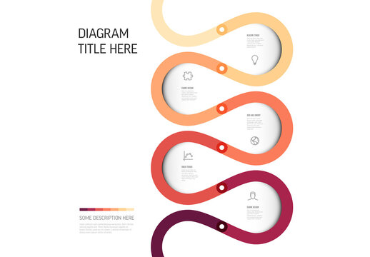 Modern Vertical Timeline Infographic Design with Colorful Loop Elements