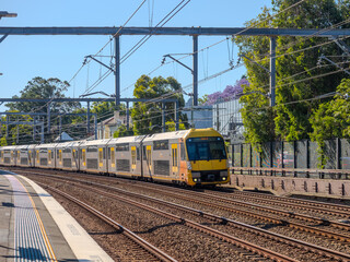5 November 2025 passenger Train going through Summer Hill train station a suburban Sydney train Station NSW Australia