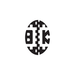 Pixel Logo Concept Bold Unique Design BK Monogram Initial Alphabet Alphabet