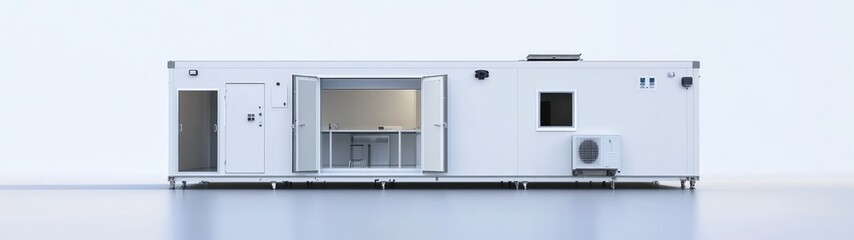 Modern modular portable building with an open interior