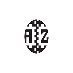 Pixel Logo Concept Bold Unique Design AZ Monogram Initial Alphabet Alphabet
