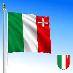 Neuchatel, cantonal and regional flag, Switzerland, European country, vector illustration