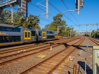 5 November 2025 passenger Train going through Summer Hill train station a suburban Sydney train Station NSW Australia