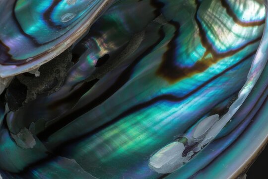 Abalone shell iridescent texture