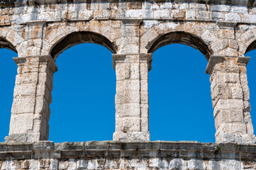 Part of the Amphitheater in Pula, Croatia