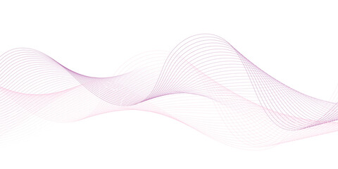 Fototapeta premium Abstract wave element for design. Digital frequency track equalizer. Stylized line art background. Vector illustration. Wave with lines created using blend tool. 