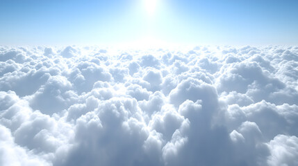 Cumulus clouds in vibrant blue sky, soft light and white edges bring a clean and uplifting weather mood.