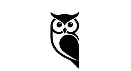 Black and white owl illustration for education and business concepts