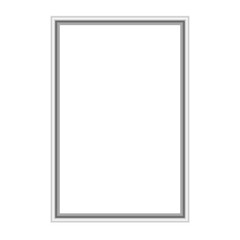 Minimal gray rectangular border PNG with clean metallic tone, transparent background, perfect for photo frame mockups, poster design, and digital art layout presentation templates.