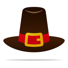Cute thanksgiving pilgrim hat vector isolated illustration