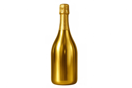 Golden champagne bottle creating luxury concept, celebrating success, special event, party, achievement, and premium festive drink