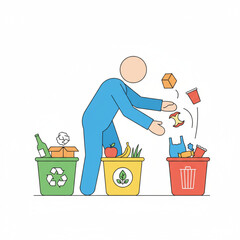 Concept art for waste management, environmental cleanup, and practicing sustainable recycling habits.