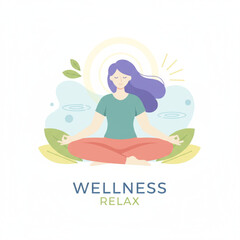 Concept art for peace, mindfulness, stress reduction, and healthy lifestyle practices.