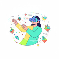 Concept art for immersive technology, virtual reality gaming, and metaverse exploration.