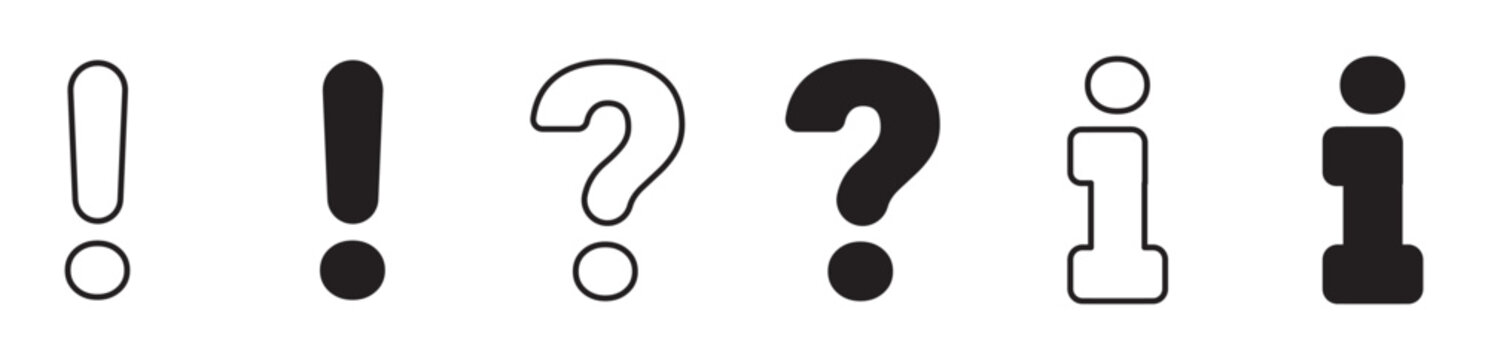 question, exclamation, information icon set. exclamation mark and question marks  , vector illustration . 