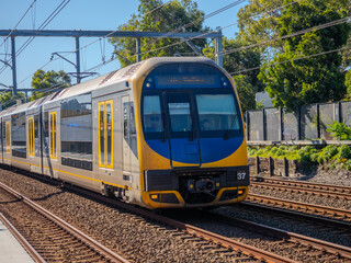 5 November 2025 passenger Train going through Summer Hill train station a suburban Sydney train Station NSW Australia