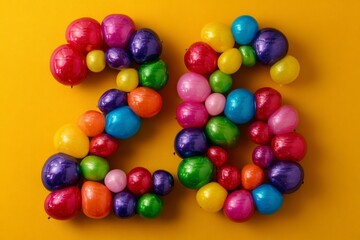 Obraz premium Colorful Easter Eggs Arranged to Form the Number Twenty-Six