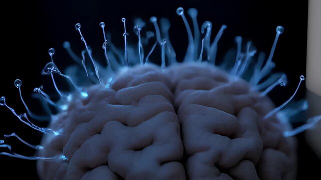 Human Brain with Neural Connections and Synapses 3D
